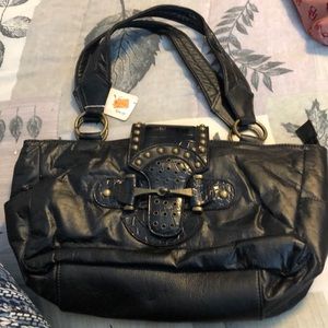 Black pleather handbag